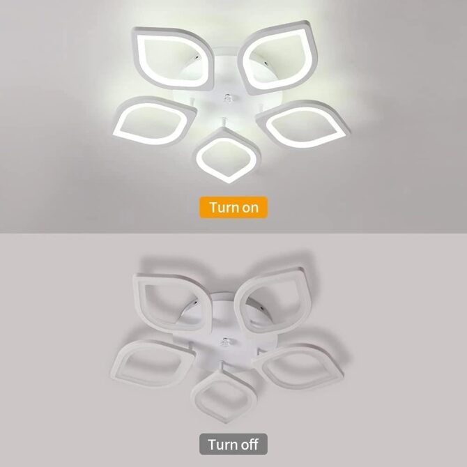 Plafoniera a LED lampadario da soffitto dimmerabile a forma di fiore C27-BN