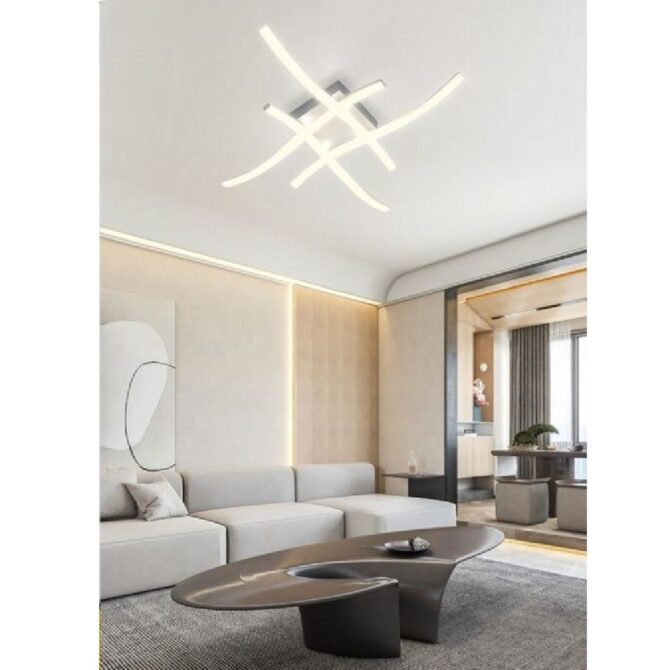 Plafoniera moderna a led C-05F da soffitto con bracci ad onda luce fredda naturale