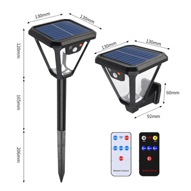 Lampione da Giardino e da Parete 2 in 1 ad energia solare 100 led