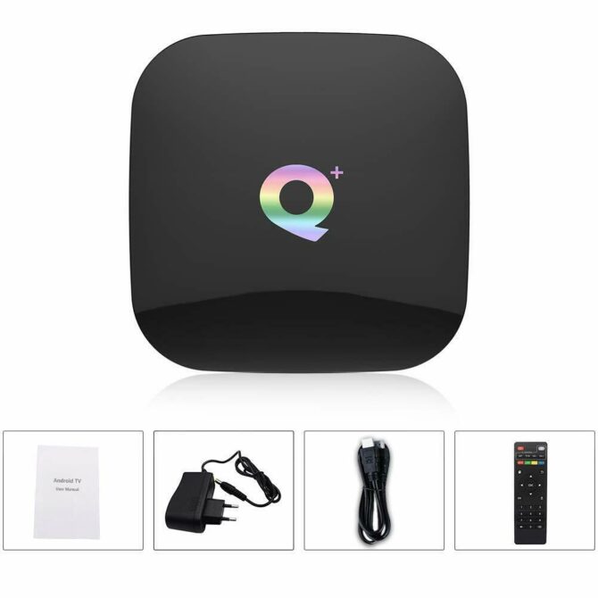 Smart Tv Box Q Plus Android 64Gb + Telecomando Ram 32GB Qplus Televisione