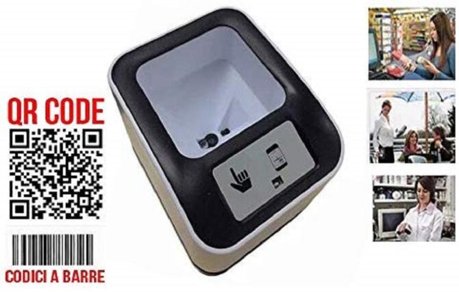 Lettore Codici Qr Code A Barre Barcode Laser Scanner Usb Cavo Per Negozio