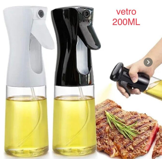 Spruzzatore per olio d'oliva da cucina 200 ml flacone spray per olio d'oliva per cucinare barbecue cuocere al forno grigliare insalata bianco