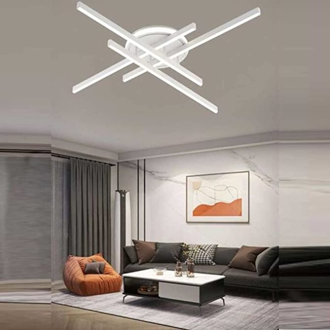 Plafoniera moderna a led 45 watt lampada bianca da soffitto lampadario in metallo luce fredda