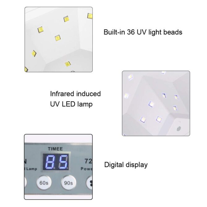 Aspiratore per Unghie 3 in 1 con Lampada UV LED e Trapano Elettrico 54W