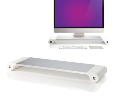 supporto per monitor in alluminio Space Bar Desk Organizer