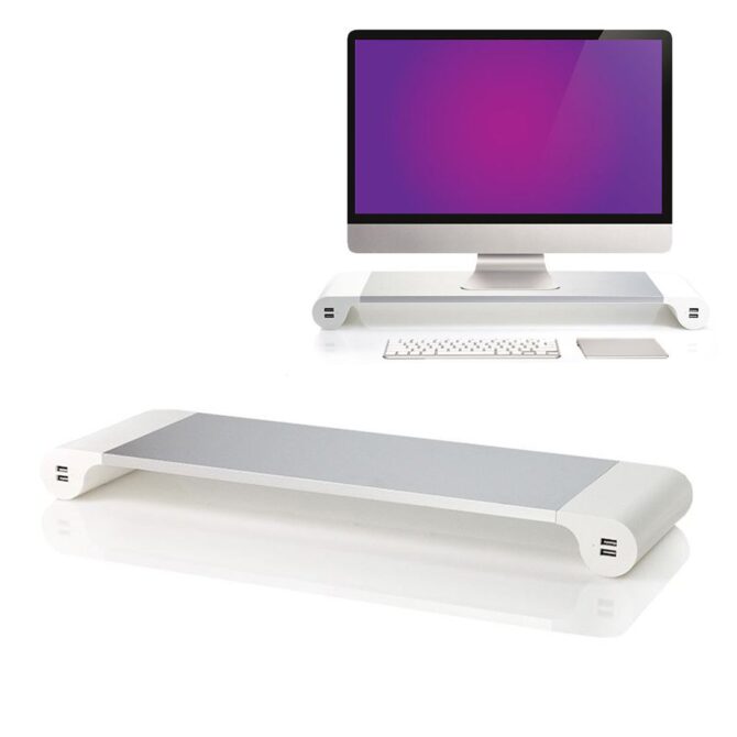 supporto per monitor in alluminio Space Bar Desk Organizer