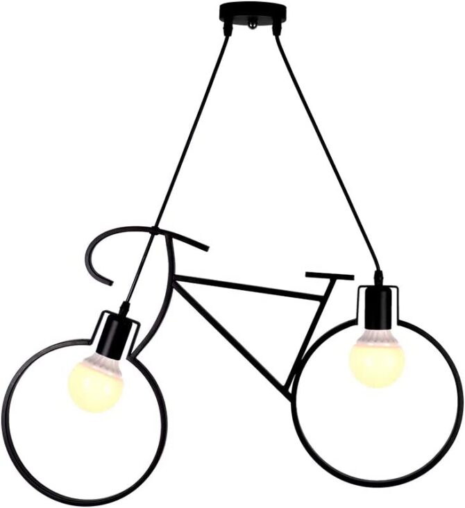 Lampadario a sospensione, a forma di bicicletta dal design moderno - Attacco 2xE27