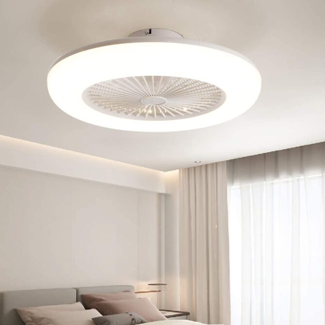 Ventilatore da soffitto con luce led potenza 65w, lumen 3600lm