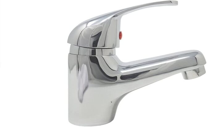 Rubinetto miscelatore bagno lavabo casa grigio silver basic 5601