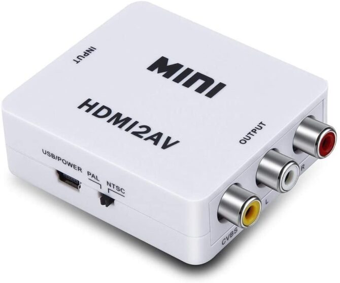 Adattatore convertitore da HDMI a segnale AV CVBS RCA Audio video PAL+NTSC