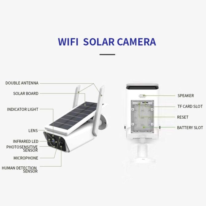 Telecamera solare ip camera wireless wifi pannello esterno 1080p sicurezza audio