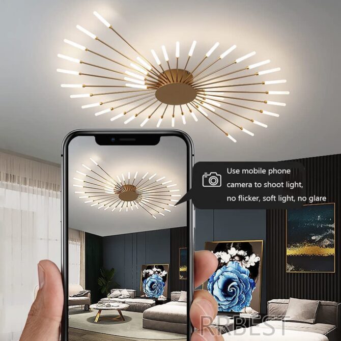 Plafoniera Moderna a LED Fuochi d'artificio creativi Lampadario di Design Lampada da soffitto per Soggiorno C33-C