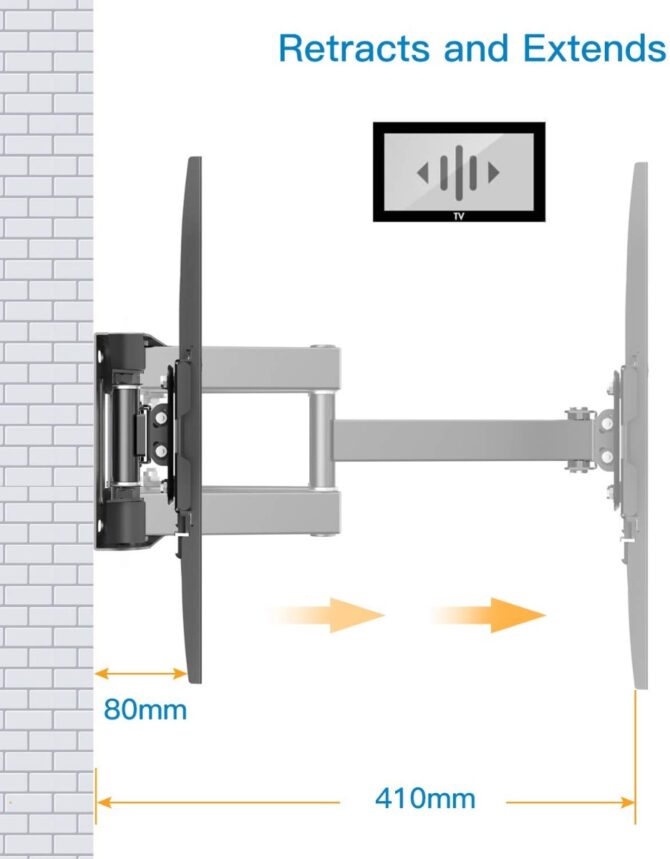 Supporti da Parete Supporto TV da 32-70 Pollici Full Motion Max VESA 600x400mm e 45kg