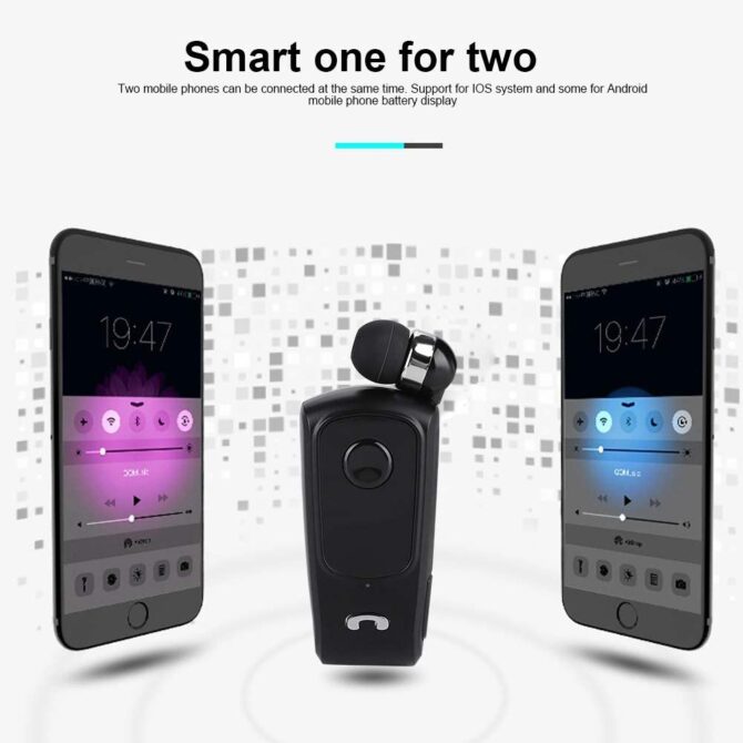 Auricolare Senza Fili Bluetooth Con Filo Retrattile Wireless Stereo Headset Con Clip Microfono Per Iphone Samsung Huawei