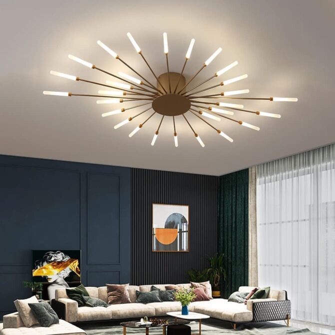 Plafoniera Moderna a LED Fuochi d'artificio creativi Lampadario di Design Lampada da soffitto per Soggiorno C33-C