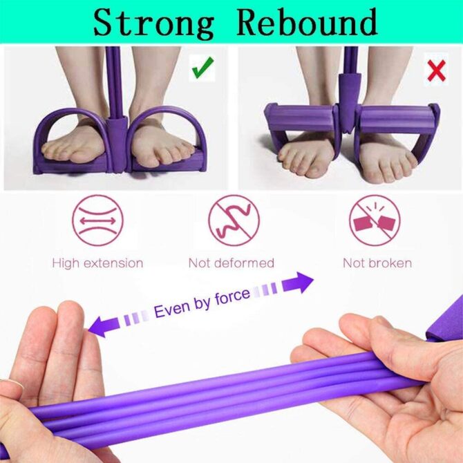 Fascia di Resistenza con Pedale, Banda Elastica Fitness, Banda Elastica Fitness con Pedale per Addome Vita Braccio Gambe, Sit-up, Yoga Stretching, Sports Resistenza Training