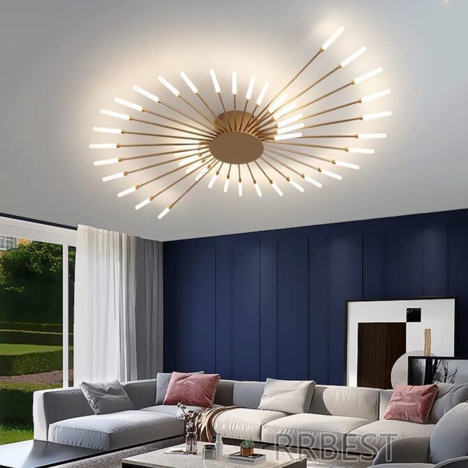 Plafoniera Moderna a LED Fuochi d'artificio creativi Lampadario di Design Lampada da soffitto per Soggiorno C33-C