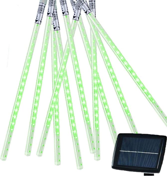 LinQ Luci Natalizie effetto pioggia di meteore 360 LED 10 tubi da 30 cm verde