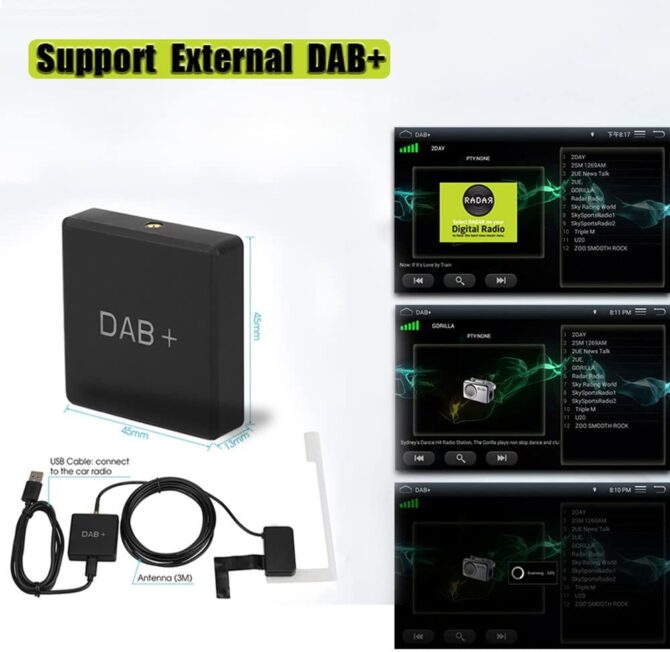 Dab + con box radio digitale antenna tuner trasmettitore FM USB per autoradio