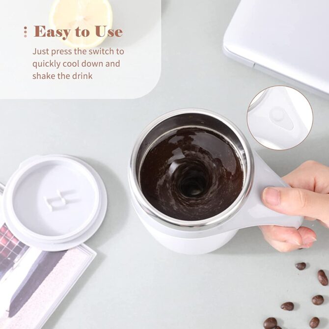 Tazza Aorlis AO- 50051 da caffè con agitazione magnetica automatica automiscelante per caffè latte cioccolata calda al cacao