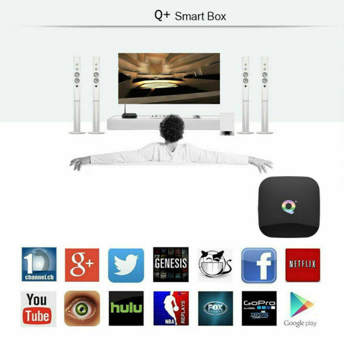 Smart Tv Box Q Plus Android 64Gb + Telecomando Ram 32GB Qplus Televisione