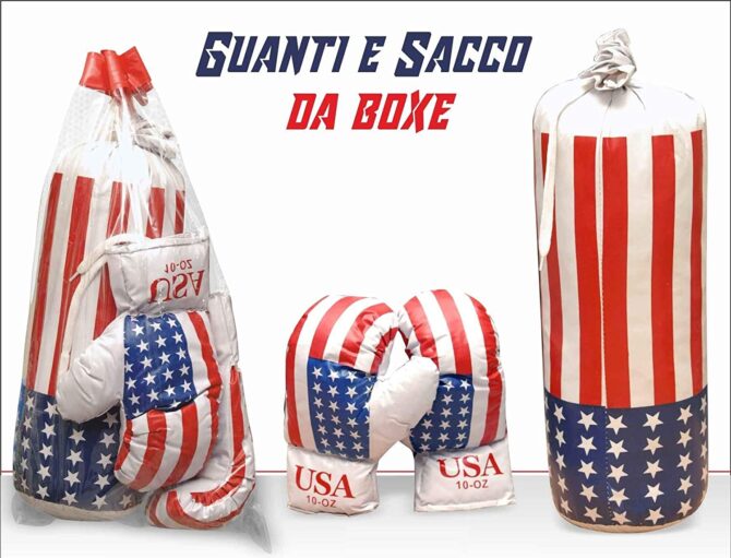 Sacco da pugilato boxe con guantoni per bambini gioco per bambini set completo