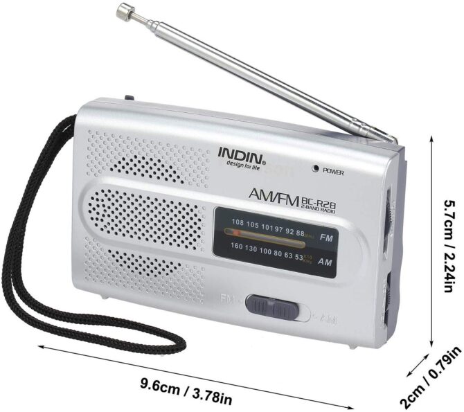 Radio Portatile FM/AM radiolina Tascabile Altoparlante Jack per Cuffia BC-R28