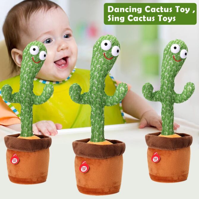 Dancing cactus toy divertente cactus che canta e balla, può registrare voci per discorsi ripetuti, cactus peluche per bambini