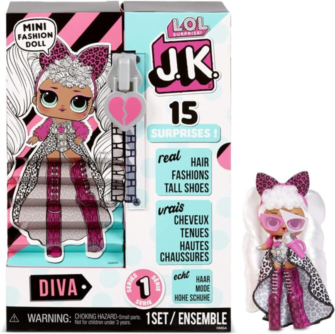 LOL Surprise JK Diva Mini Fashion Doll with 15 Surprises