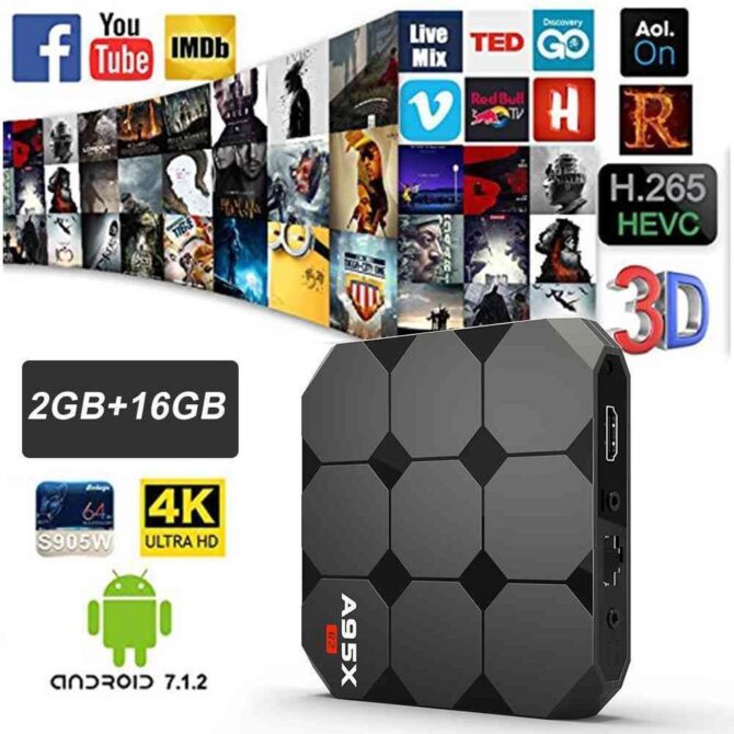 Internet TV System Android SMART TV BOX A95X R2 HDMI 4K 2GB RAM 16GB ROM