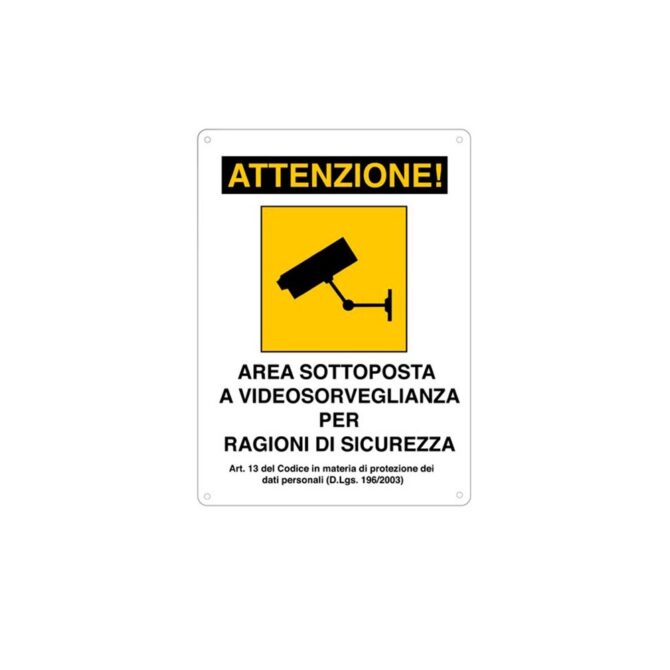 Set 10pz Avviso Di Area Sottoposta a Videosorveglianza A1 Per Negozi Locali E Luoghi Pubblici