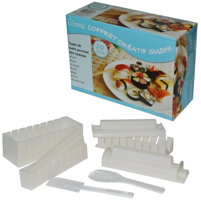 Coffret créatif sushi cofanetto set cucina asiatica kit sushi 10 pezzi multiforma