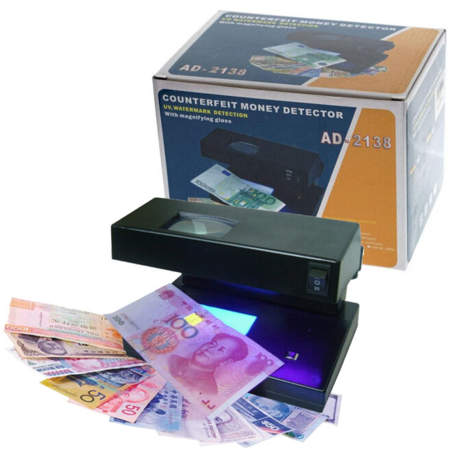 Rilevatore Soldi Falsi Luce Uv Controllo Mg Nuove Banconote Euro Money Detector