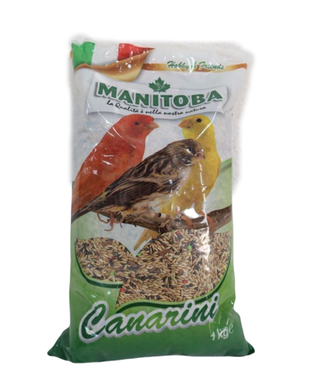 Miscuglio Canarini 1 kg Mangime con Semi e Biscotto Manitoba