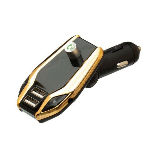 Modulator FM Mp3 Auto Hands Free X8 Plus Wireless Bluetooth Gold