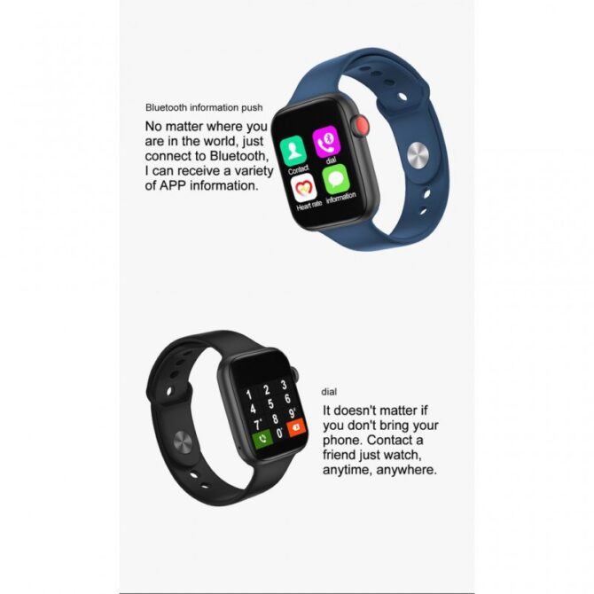 Smart Watch Smart Fitness T5S Bluetooth Call Touch Screen Music per Android e iOS NERO