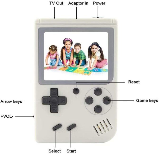 Linq Console di Gioco Portatile Palmare Display da 3 Pollici con 168 Giochi Retro Game Player Console per Videogiochi con Carica USB per Bambini Genitori Amici