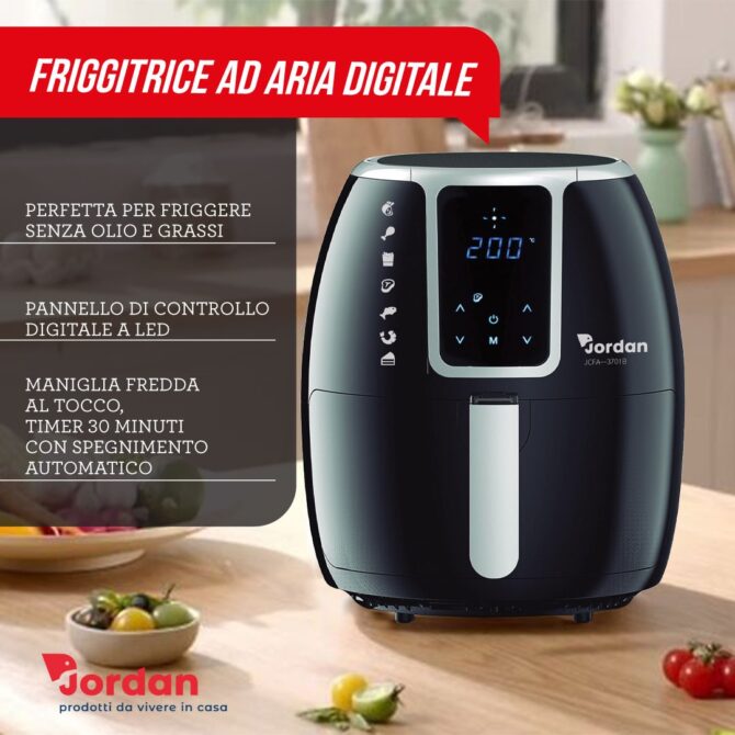 Jordan Friggitrice ad aria digitale 4,5L 1500W JCFA-3701B