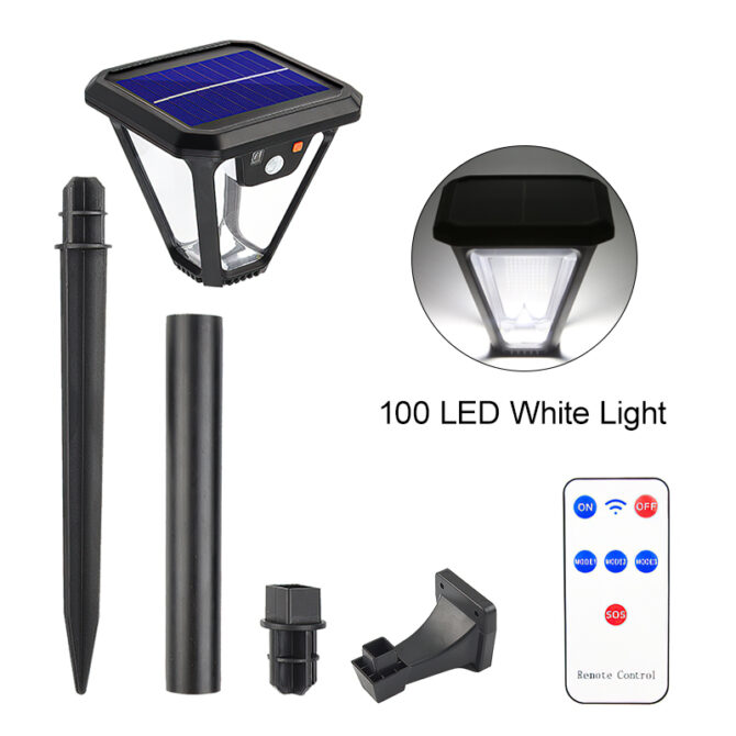 Lampione da Giardino e da Parete 2 in 1 ad energia solare 100 led