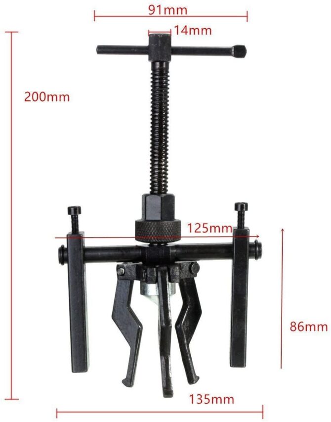 Estrattore per cuscinetti in acciaio Pro Kit per rimuovere i cuscinetti a perno Completamente regolabile 3 griffe