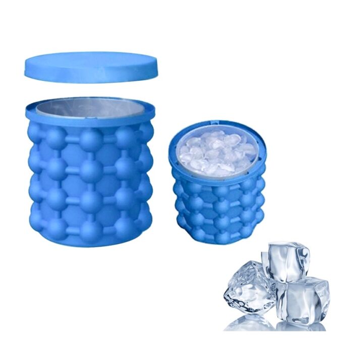 Secchiello silicone forma ghiaccio cubetti coperchio ghiaccioli ice genie 13 cm