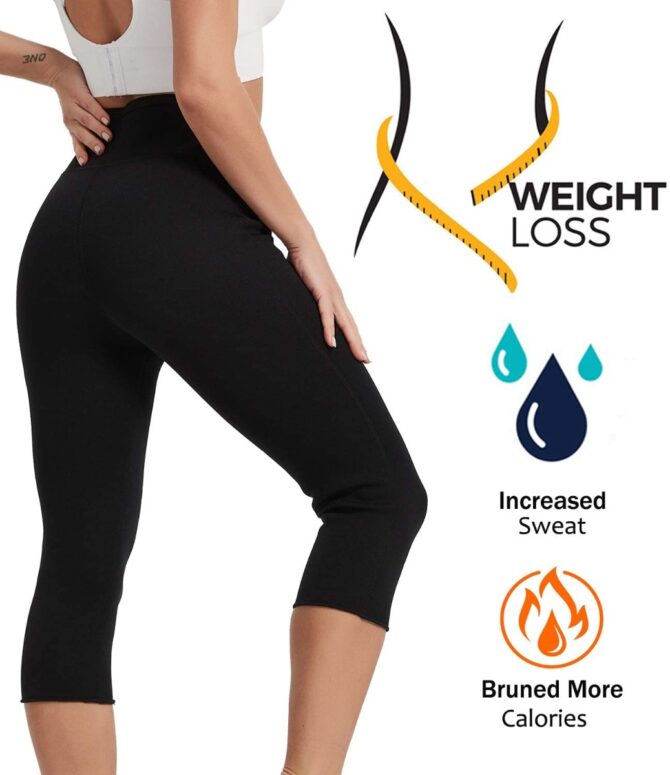 Leggins Sauna da Sportivi a Vita Alta Pantaloni Termici Pantaloncini Dimagranti Allenamento Snellente