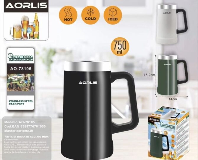 Thermos per bevande calde o fredde aorlis AO-78105 da 750 ml