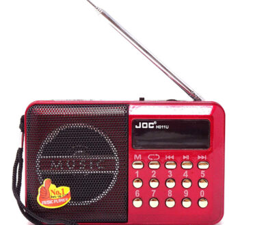 JOC Radio H011U - Radiolina FM Rossa con Funzioni MP3 e USB Ricaricabile