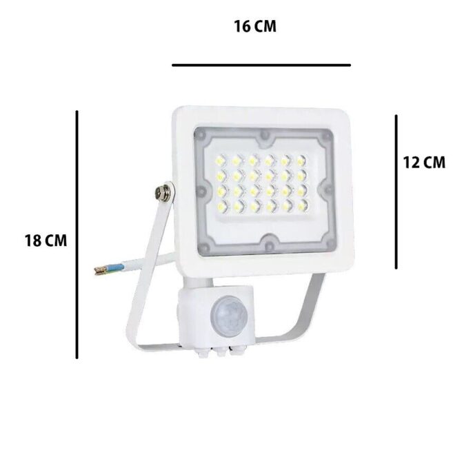 Faretto a Led con Sensore di Movimento Crepuscolare per Esterno IP65 Regolabile 4000K 10 W