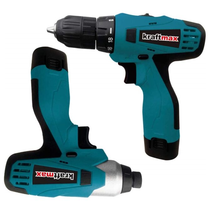 Kraftmax trapano avvitatore cordless senza fili professionali kf-cd016 con valigetta