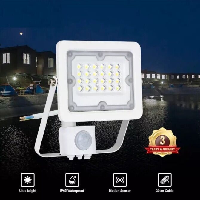 Faretto a Led con Sensore di Movimento Crepuscolare per Esterno IP65 Regolabile