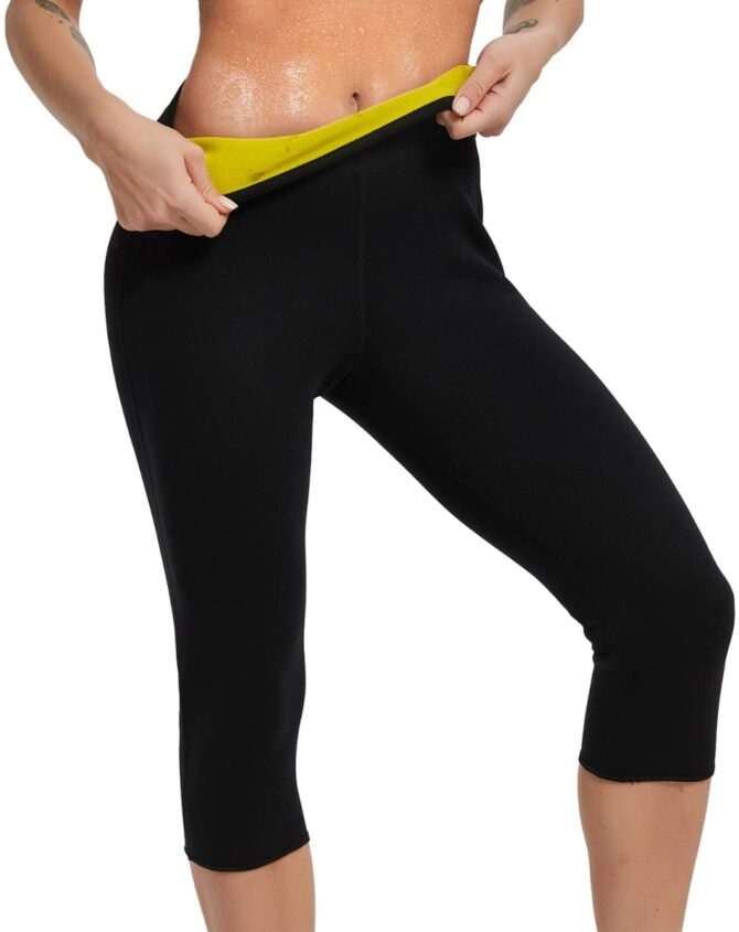 Leggins Sauna da Sportivi a Vita Alta Pantaloni Termici Pantaloncini Dimagranti Allenamento Snellente