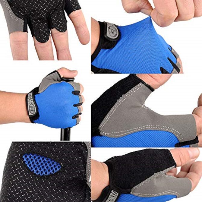 Guanti Unisex Mezzo Dito Fitness Sport Gloves per Palestra, Ciclismo, Moto e Pesca