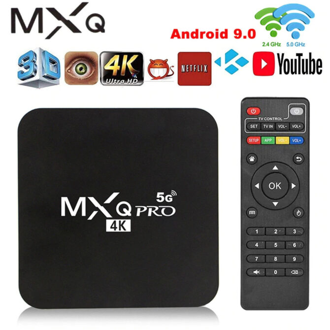 MXQ Pro 4K 2.4G/5GHz Wifi Android 9.0 Quad Core Smart TV Box Media Player 1G 8G /64G Set Top Box